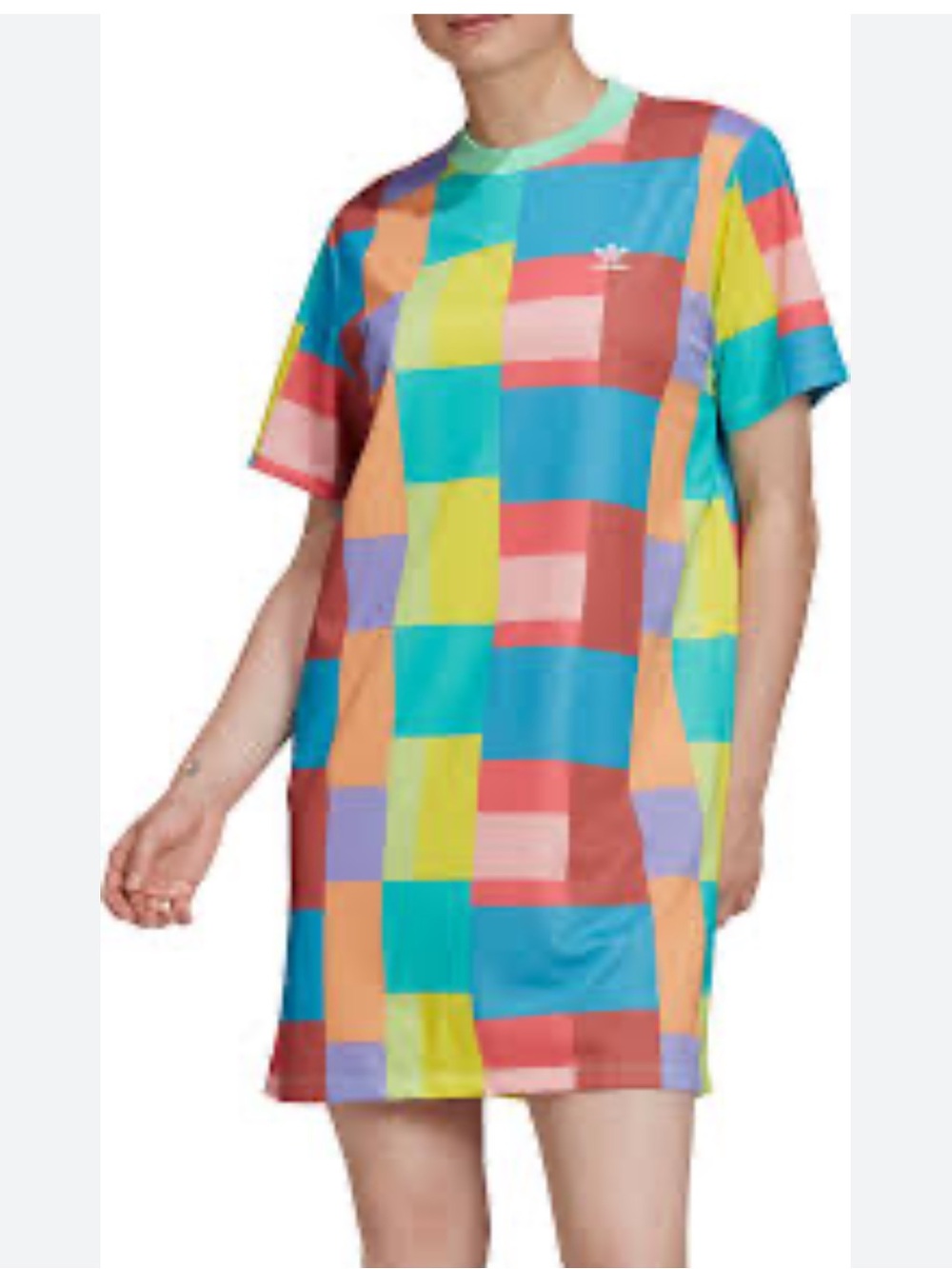 Adidas Originals Summer Surf Tee Multicolor Shirt Dress Women’s Sz XL. EUC.